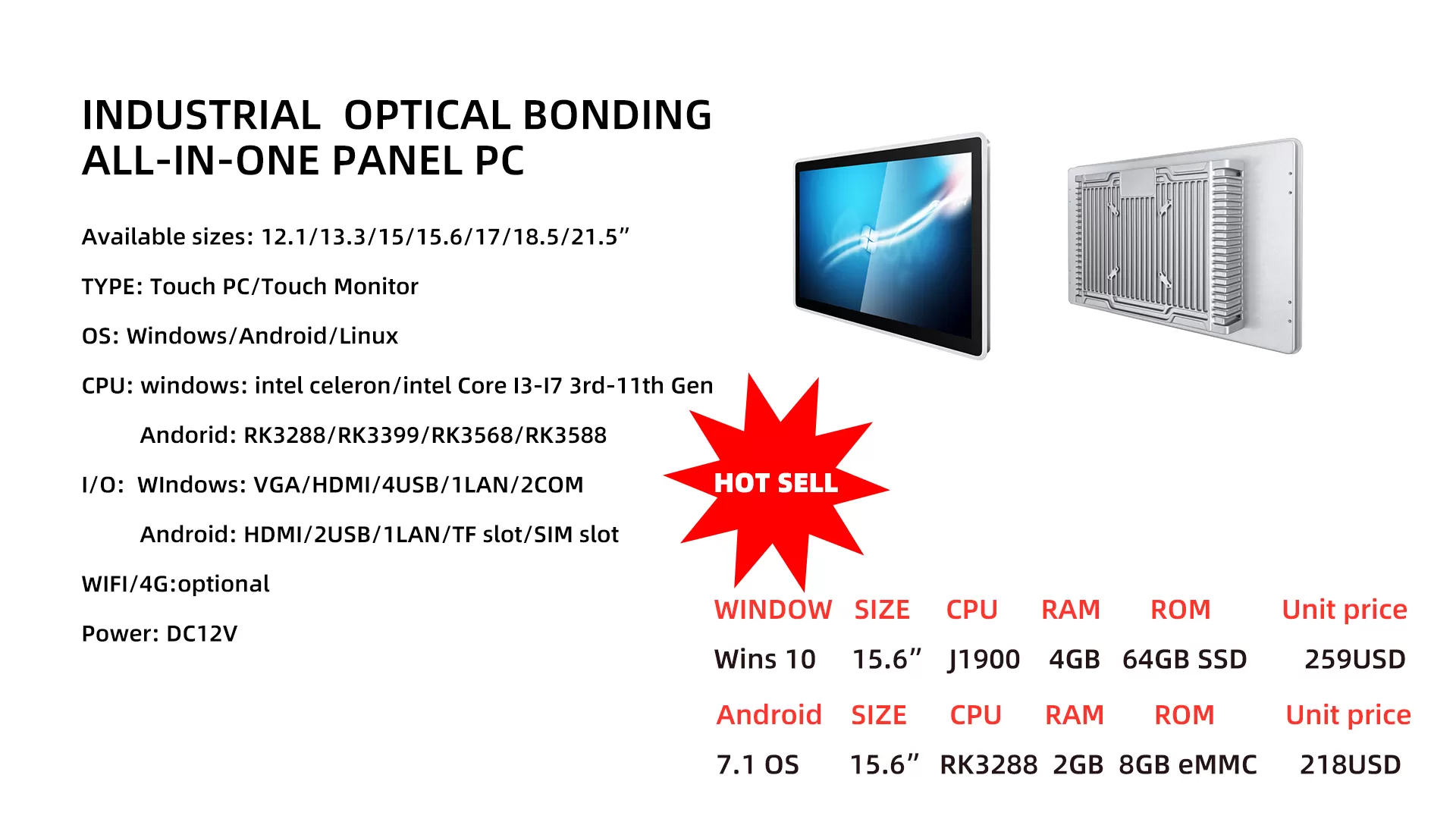 15.6 Inch Industrial All-in-one PC for Production Line MES Terminal ZPC156-G132