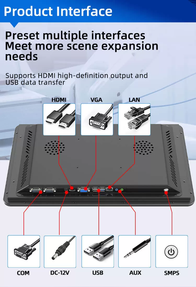 HDMI VGA Lan monitor